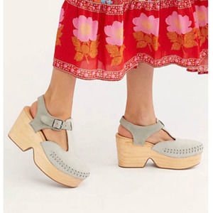 Free People Emmer Platform Clog In Gray Size 9 New